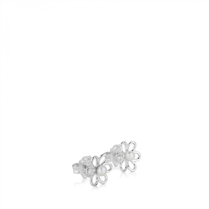 Tous Maggie Pearl Women's Earrings Silver | STI805762 | Usa