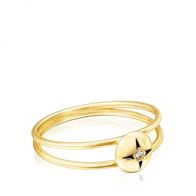 Tous Magic Nature Diamond Women's Rings 18k Gold | OPJ953846 | Usa