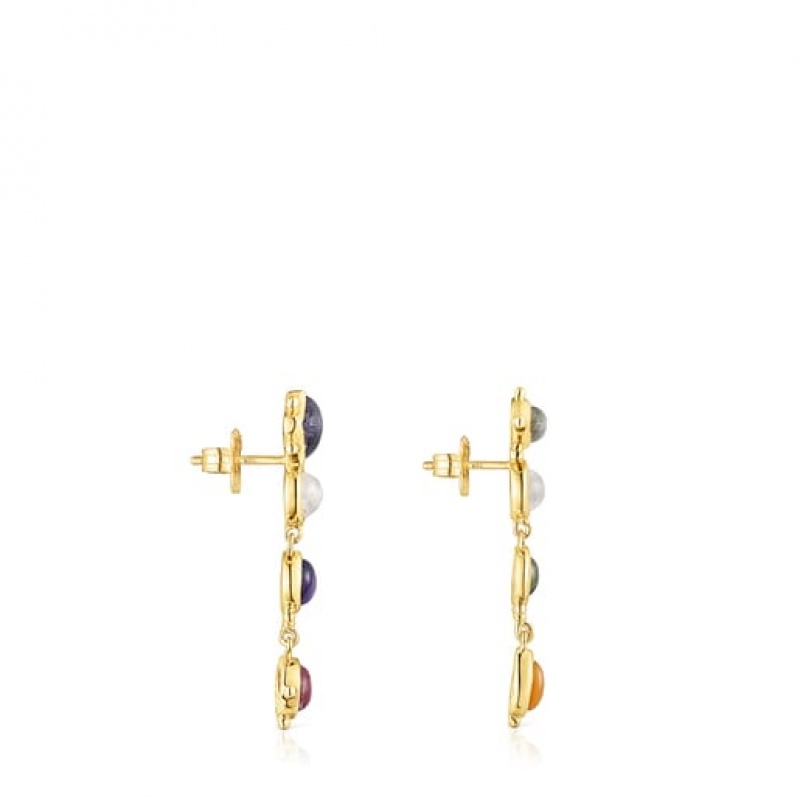 Tous Magic Nature Long Women's Earrings 18k Gold | JGC605148 | Usa