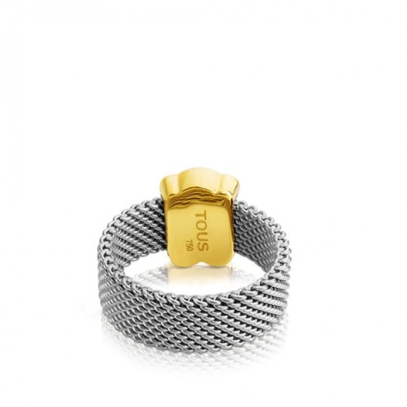 Tous Mesh Small Women's Rings 18k Gold | ERZ782641 | Usa