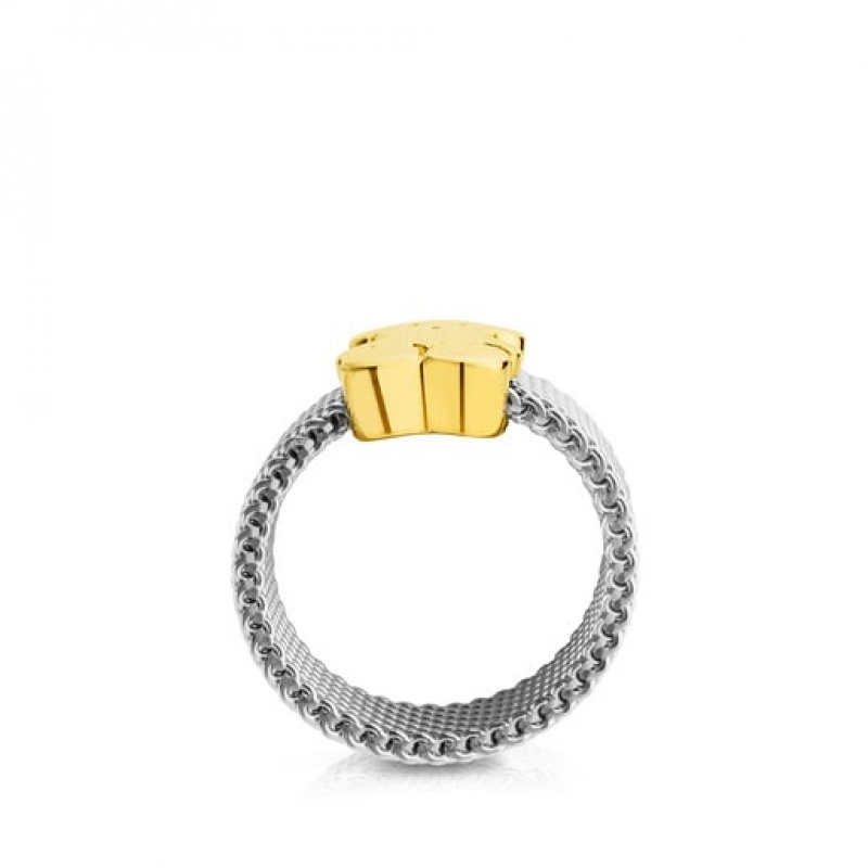 Tous Mesh Small Women's Rings 18k Gold | ERZ782641 | Usa