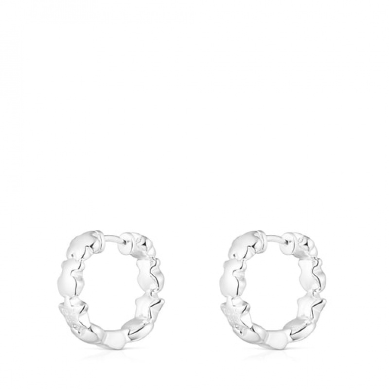 Tous Mini Icons Hoop Women's Earrings Silver | FTO128950 | Usa