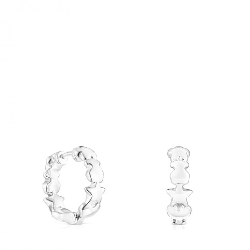 Tous Mini Icons Hoop Women\'s Earrings Silver | FTO128950 | Usa