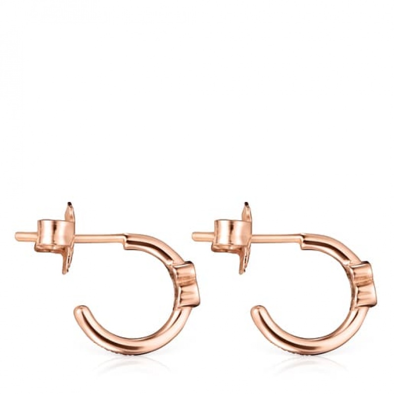 Tous Motif Hoop Women's Earrings 18k Gold | QRY029781 | Usa