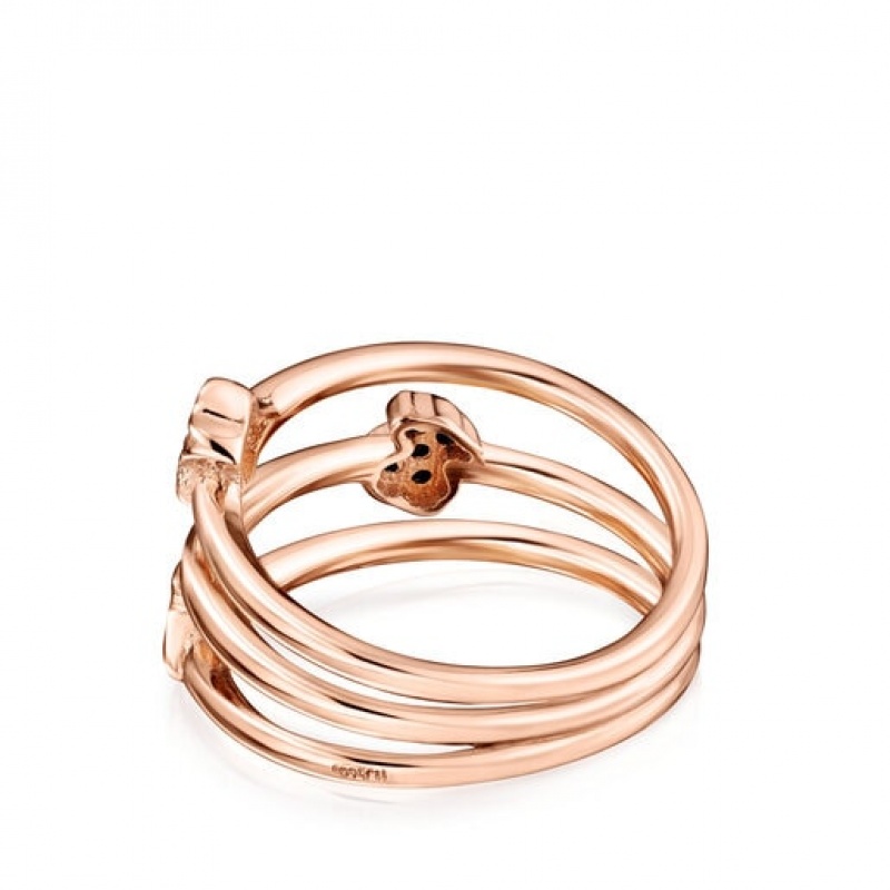 Tous Motif Medium Women's Rings 18k Gold | QWF159462 | Usa