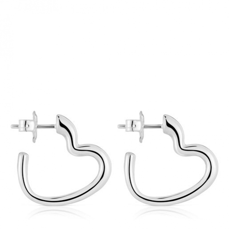 Tous My Other Half Hoop Women's Earrings Silver | NCA952671 | Usa