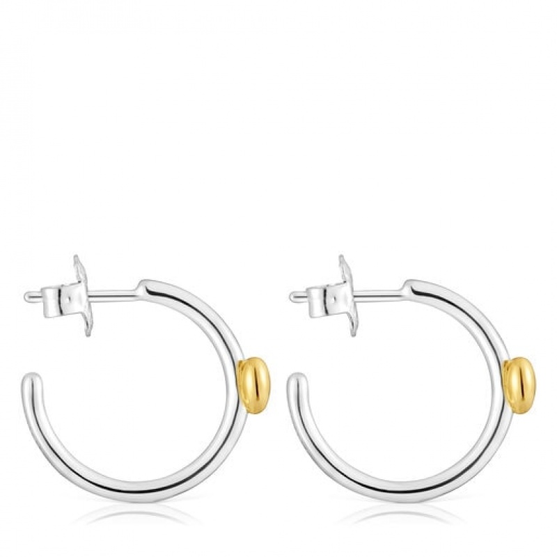 Tous My Other Half Hoop Women's Earrings 18k Gold | OAF031725 | Usa