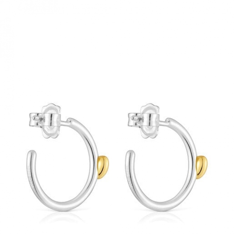 Tous My Other Half Hoop Women's Earrings 18k Gold | OAF031725 | Usa