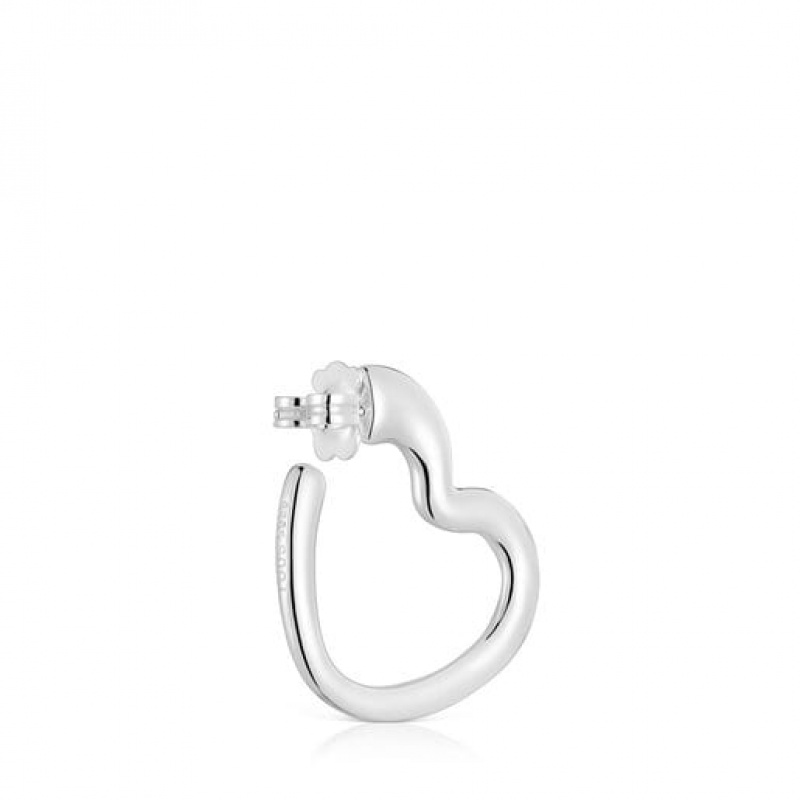 Tous My Other Half Hoop Women's Earrings Silver | YEQ948576 | Usa