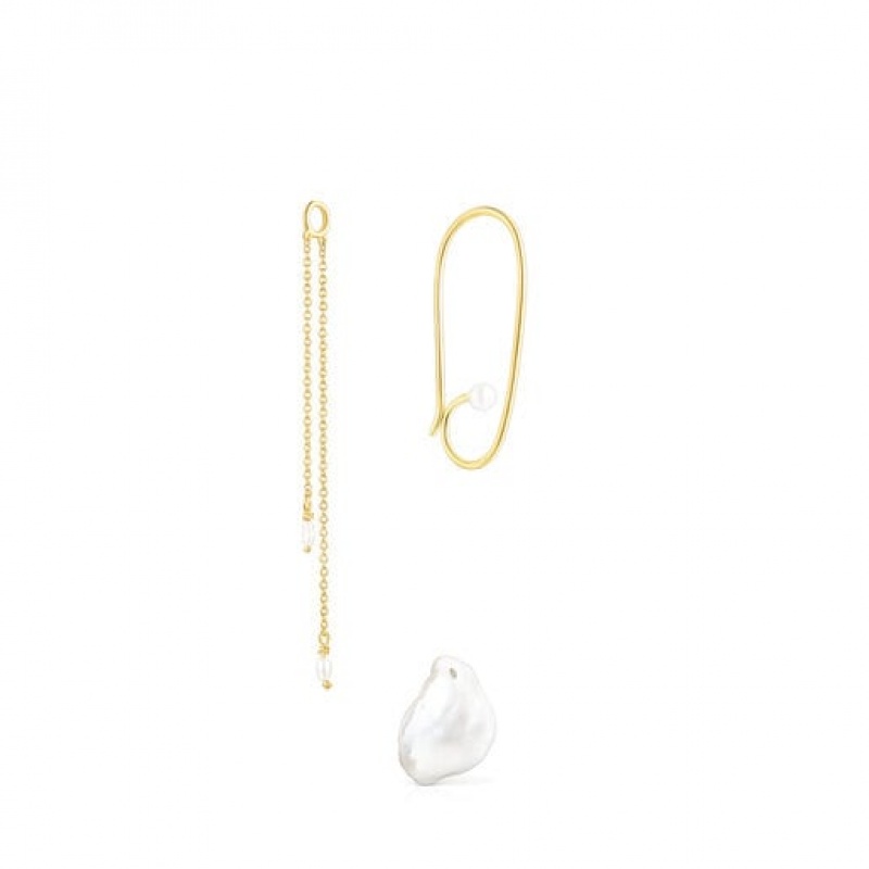 Tous Nenufar Long Women's Earrings 18k Gold | QDJ809235 | Usa