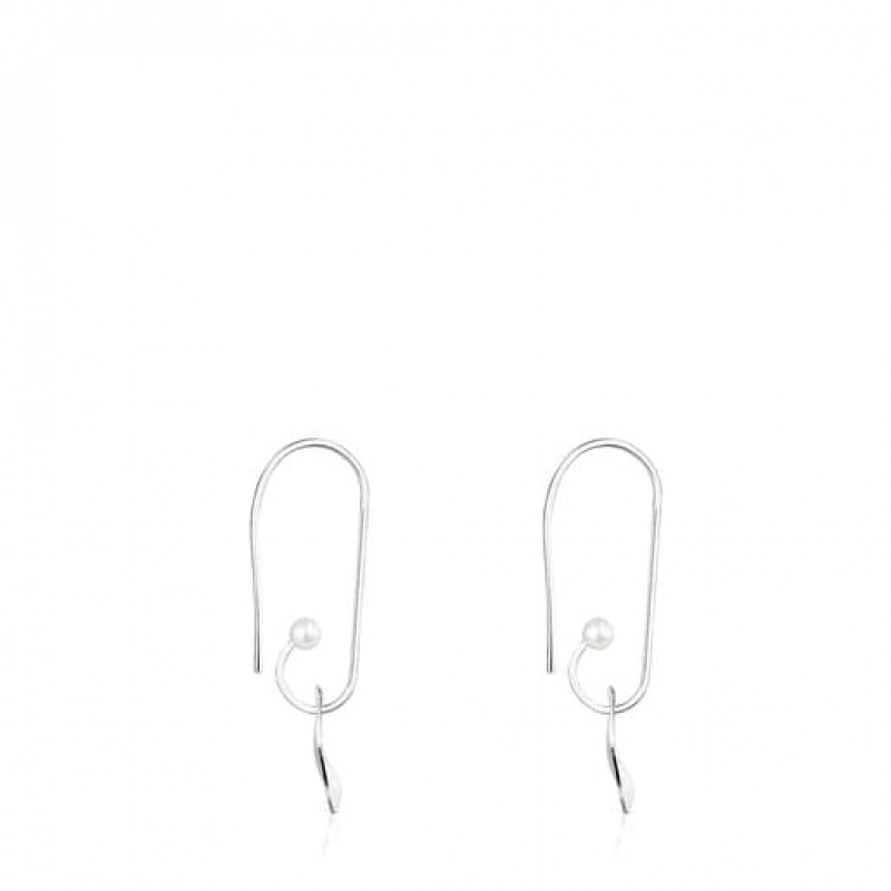 Tous Nenufar Long Women's Earrings Silver | OUA816502 | Usa