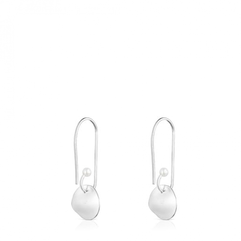 Tous Nenufar Long Women's Earrings Silver | OUA816502 | Usa