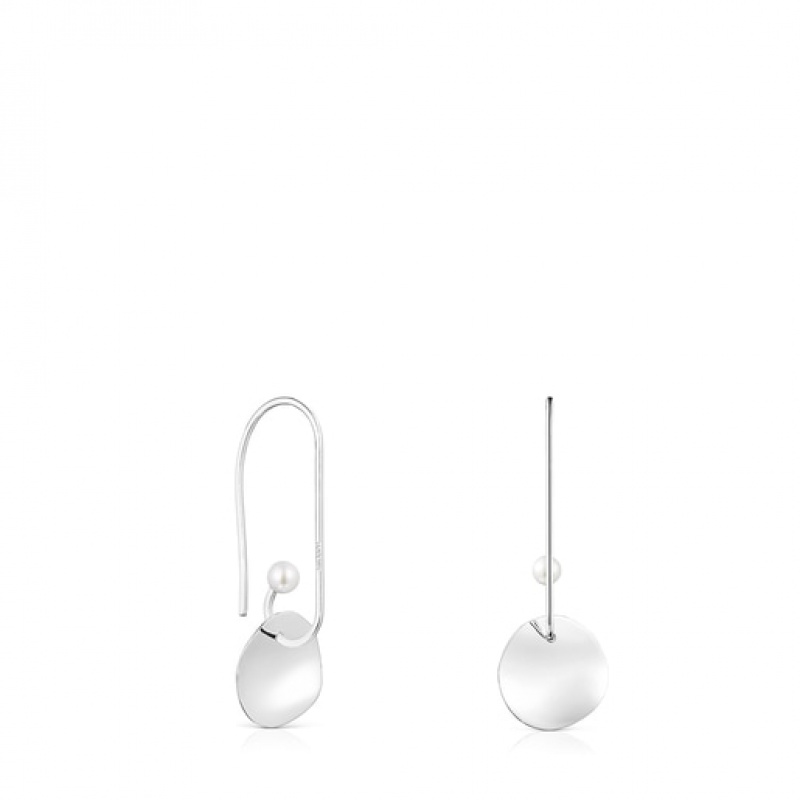 Tous Nenufar Long Women\'s Earrings Silver | OUA816502 | Usa