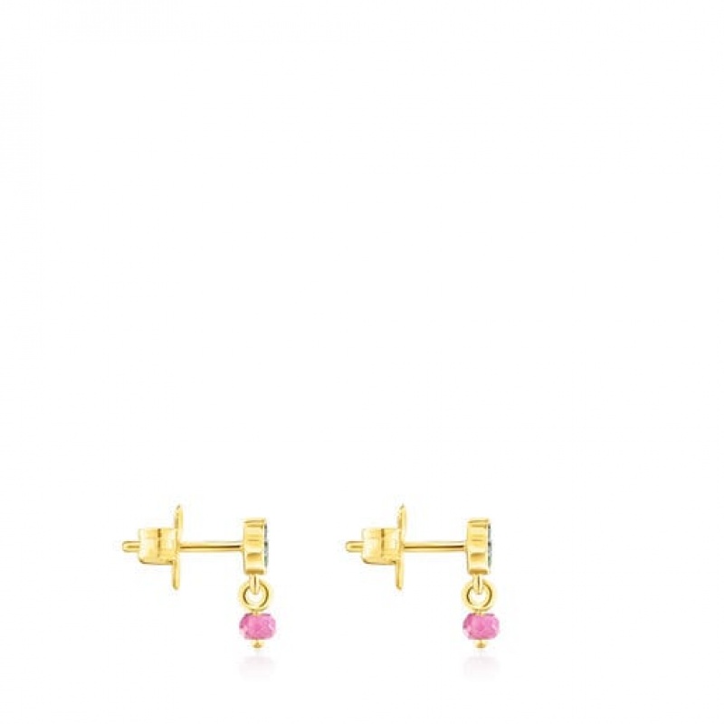 Tous New Motif Small Women's Earrings 18k Gold | SCZ846517 | Usa