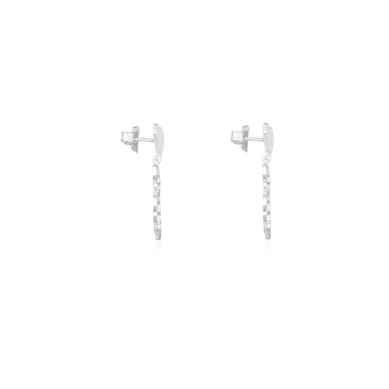 Tous New Silueta Long Women's Earrings Silver | KGX870251 | Usa