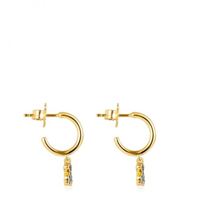 Tous Nocturne Hoop Women's Earrings 18k Gold | KRC069215 | Usa