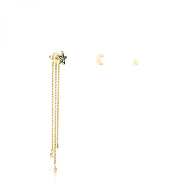 Tous Nocturne Long Women\'s Earrings 18k Gold | RYV703125 | Usa