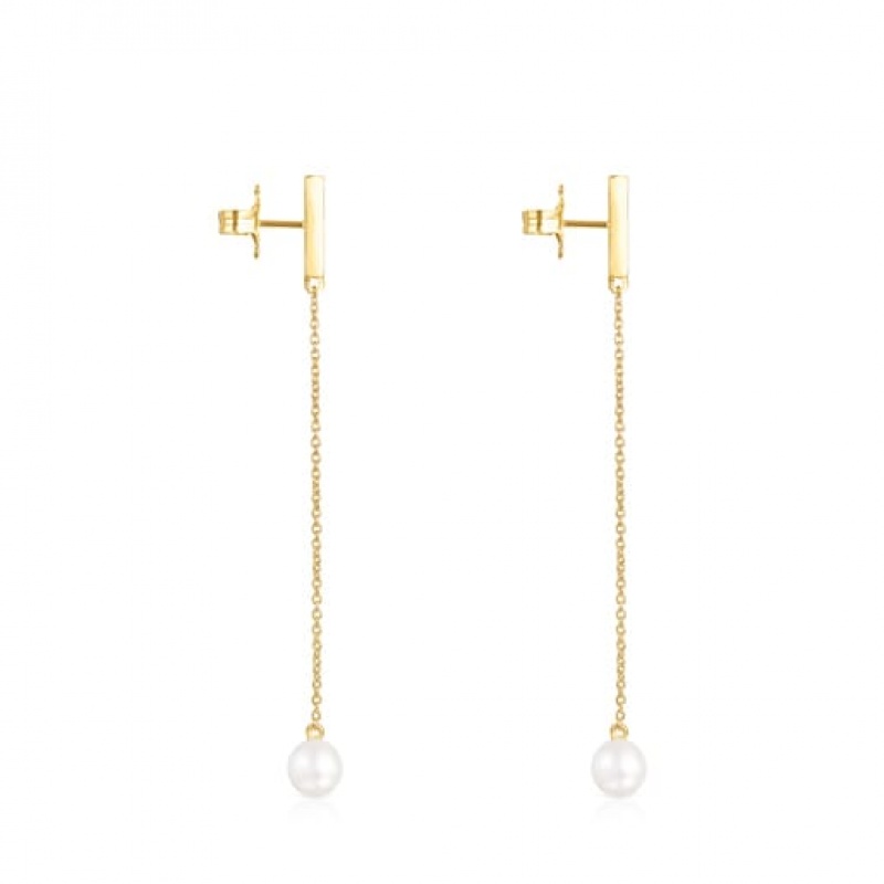 Tous Nocturne Long Women's Earrings 18k Gold | IRB805196 | Usa