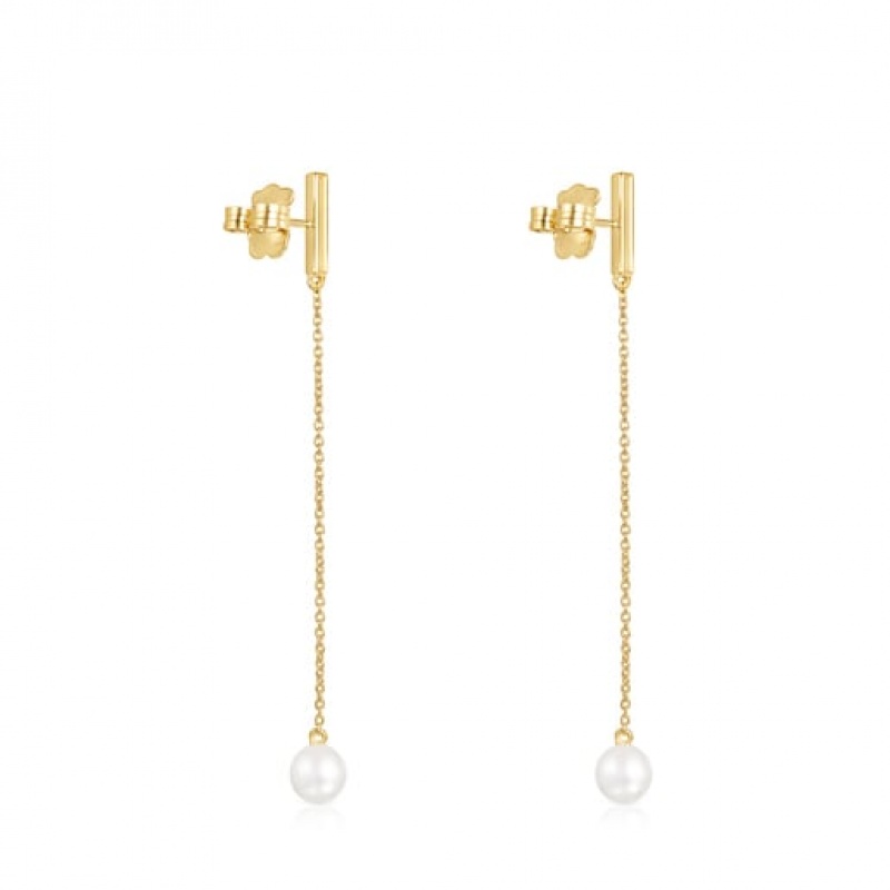 Tous Nocturne Long Women's Earrings 18k Gold | IRB805196 | Usa