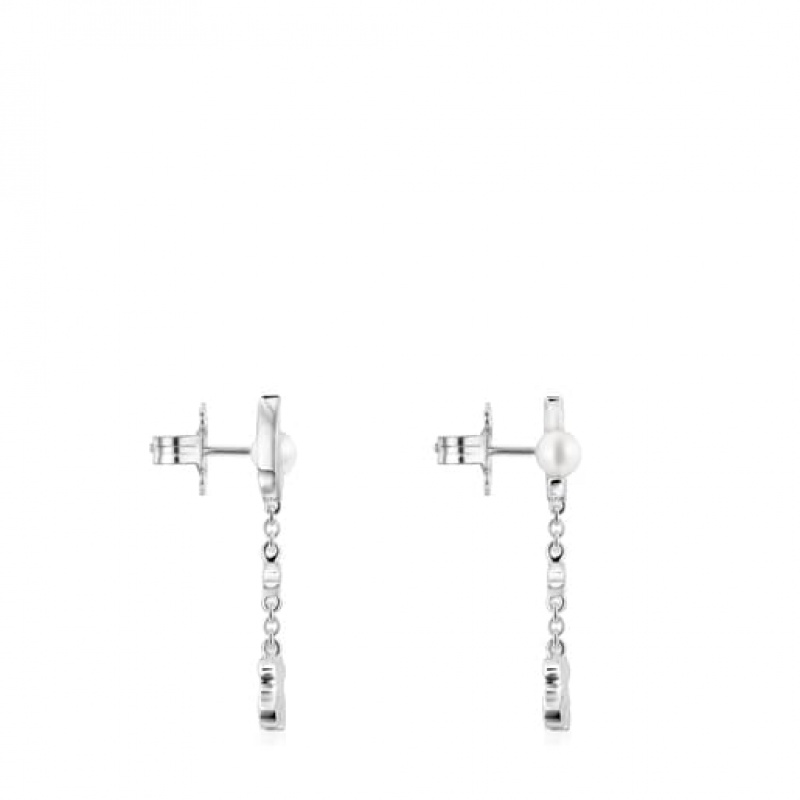 Tous Nocturne Long Women's Earrings Silver | MEA583297 | Usa