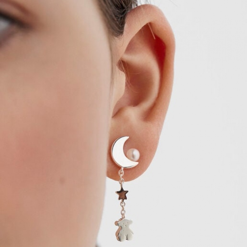 Tous Nocturne Long Women's Earrings Silver | MEA583297 | Usa