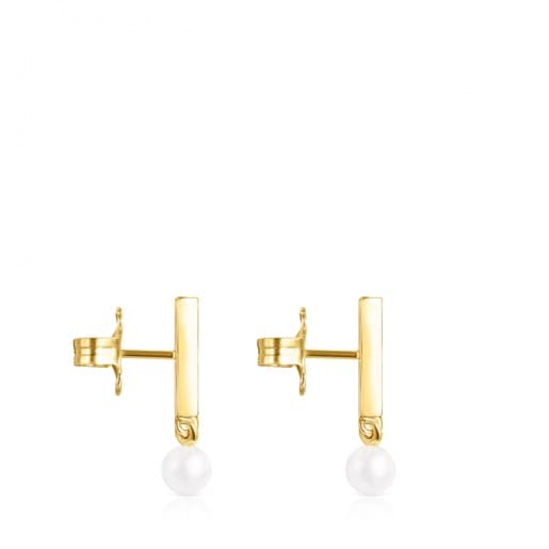 Tous Nocturne Pearl Women's Earrings 18k Gold | MXJ367514 | Usa