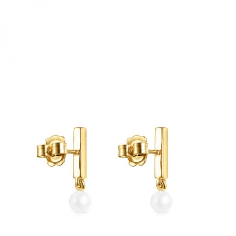 Tous Nocturne Pearl Women's Earrings 18k Gold | MXJ367514 | Usa