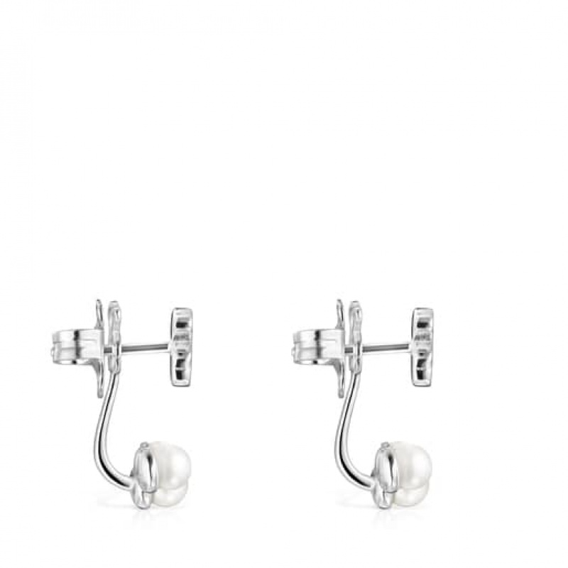 Tous Nocturne Pearl Women's Earrings Silver | OPM810726 | Usa