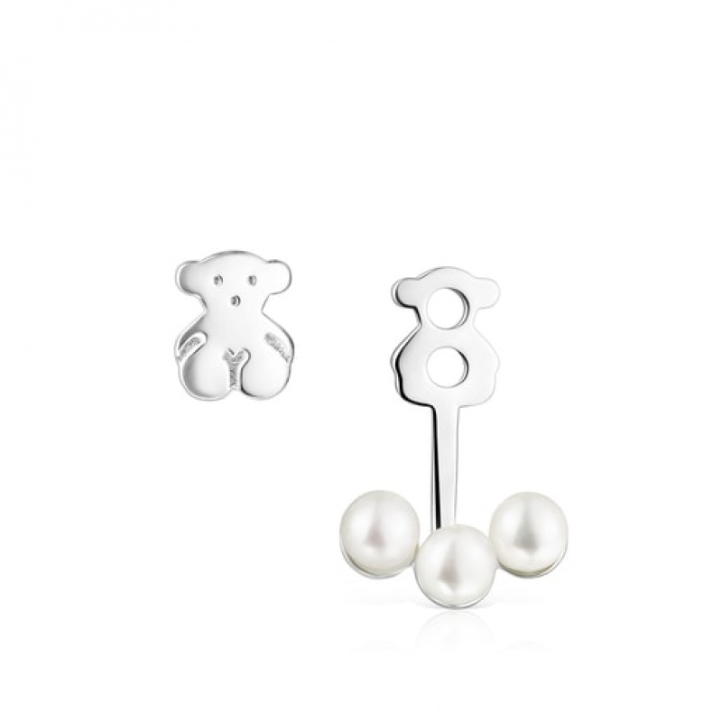 Tous Nocturne Pearl Women's Earrings Silver | OPM810726 | Usa