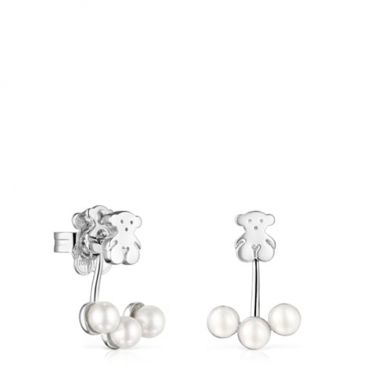 Tous Nocturne Pearl Women\'s Earrings Silver | OPM810726 | Usa