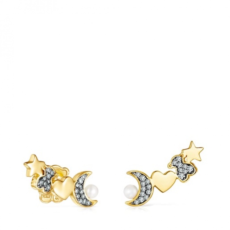 Tous Nocturne Small Women's Earrings 18k Gold | KPQ923185 | Usa