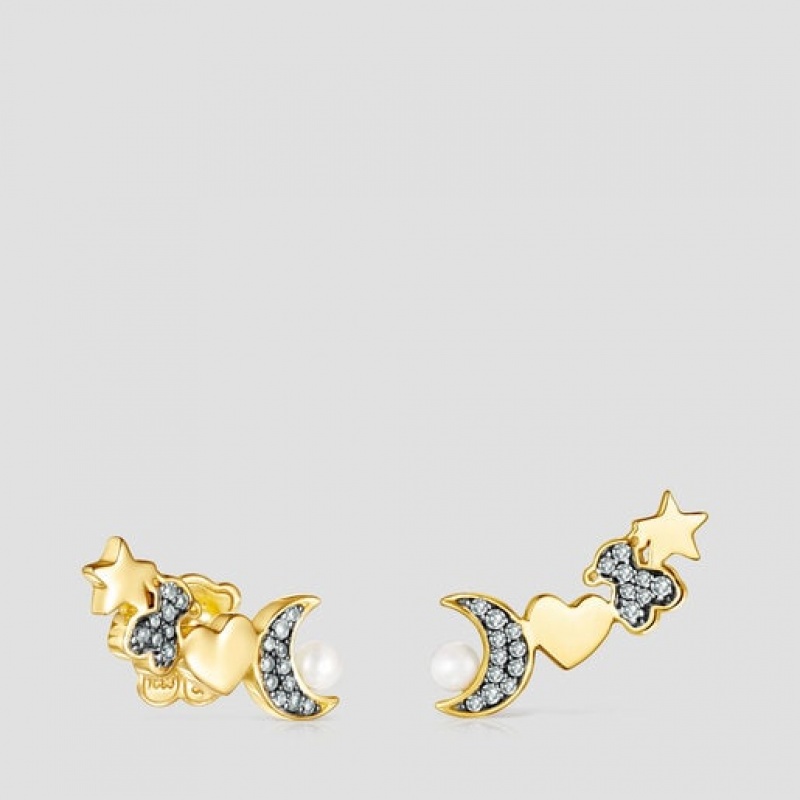 Tous Nocturne Small Women\'s Earrings 18k Gold | KPQ923185 | Usa