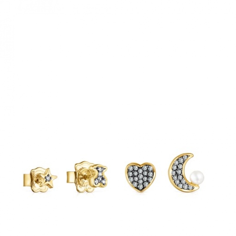 Tous Nocturne Small Women\'s Earrings 18k Gold | YUK817295 | Usa