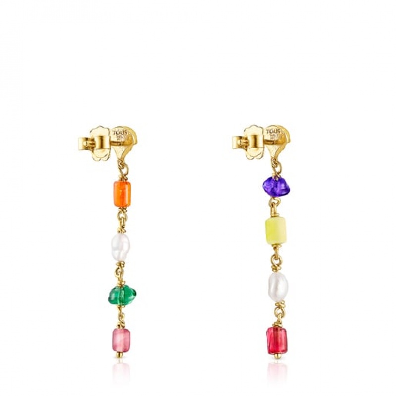 Tous Oceaan Long Women's Earrings 18k Gold | ZVH689134 | Usa