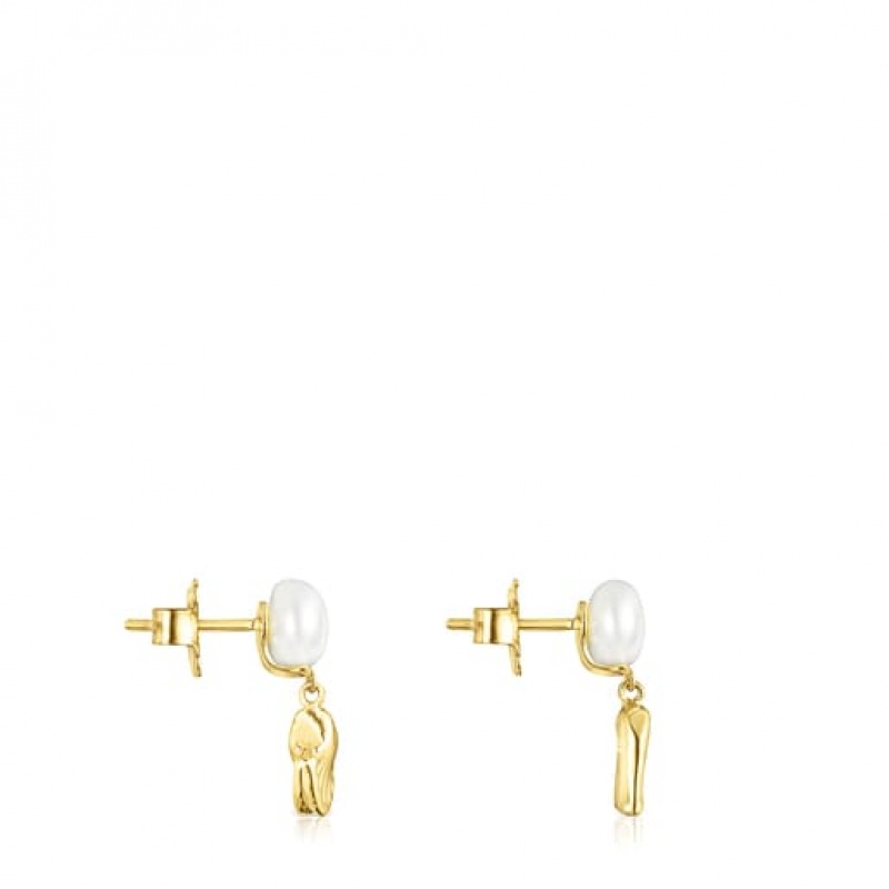 Tous Oceaan Pearl Women's Earrings 18k Gold | TXW638459 | Usa