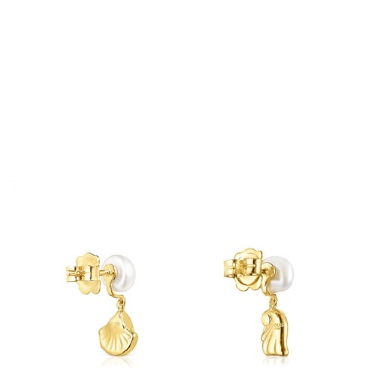 Tous Oceaan Pearl Women's Earrings 18k Gold | TXW638459 | Usa