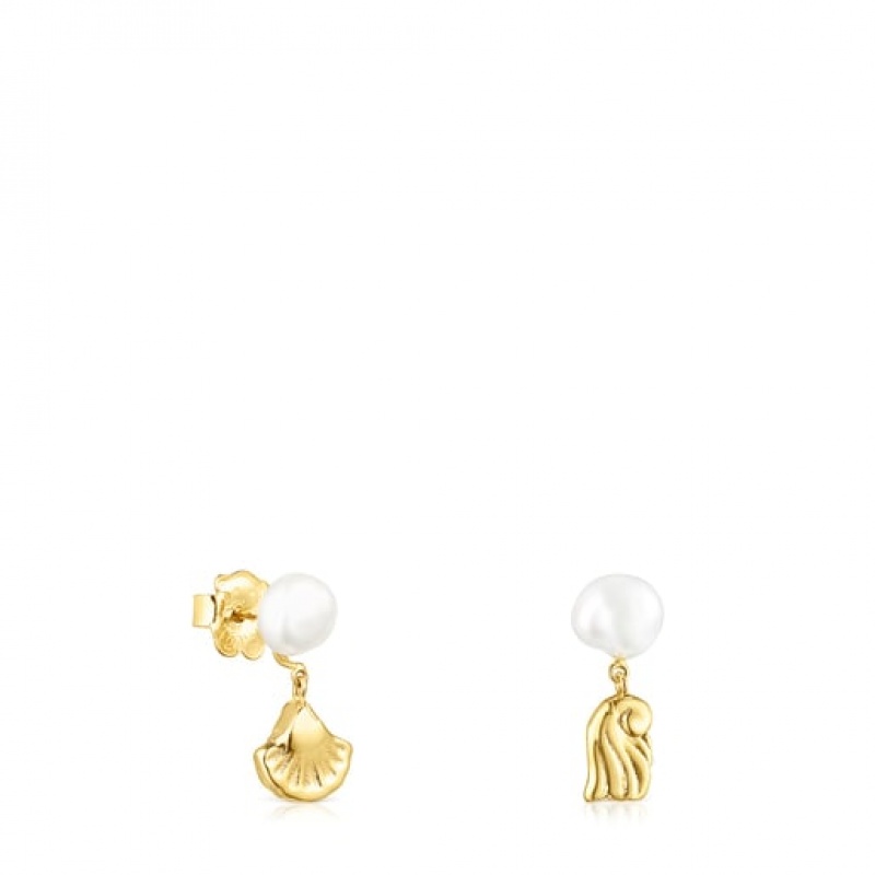 Tous Oceaan Pearl Women\'s Earrings 18k Gold | TXW638459 | Usa