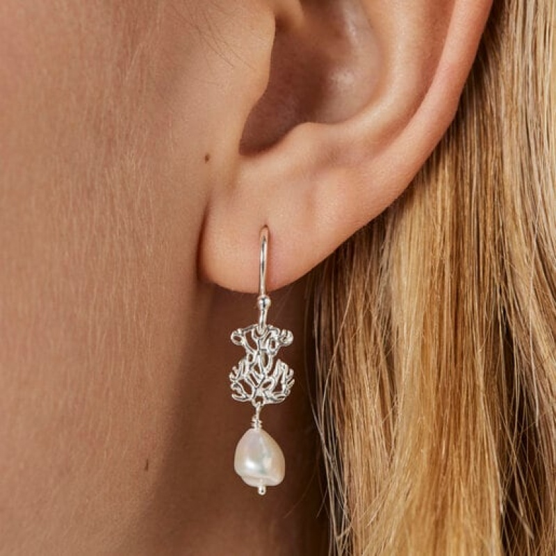 Tous Oceaan Pearl Women's Earrings Silver | NTB238471 | Usa