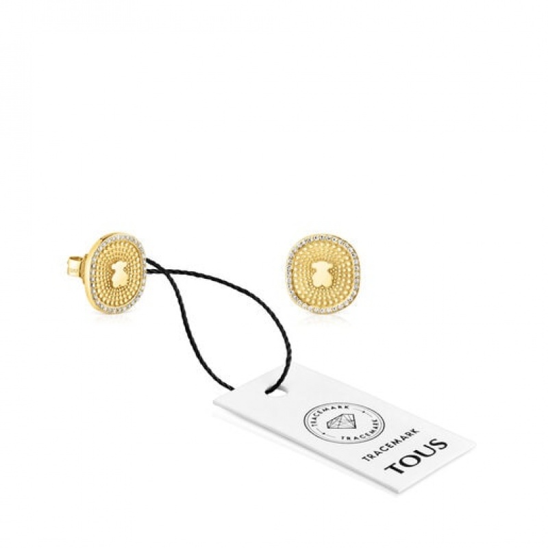 Tous Oursin Small Women's Earrings 18k Gold | WPN578429 | Usa