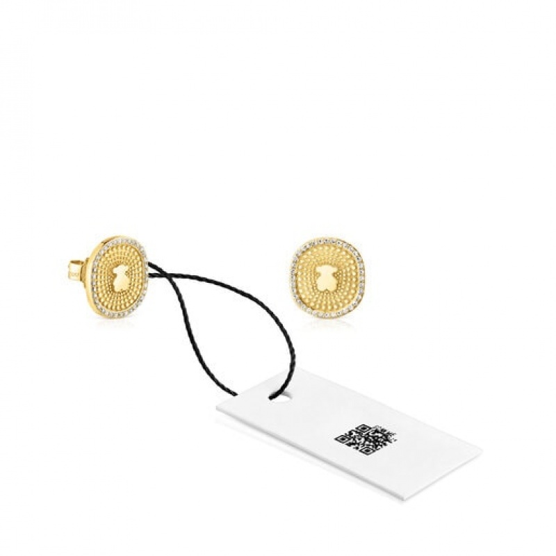 Tous Oursin Small Women's Earrings 18k Gold | WPN578429 | Usa