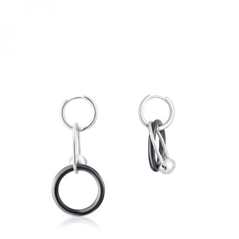 Tous Plump Hoop Women's Earrings Silver | IHL651207 | Usa