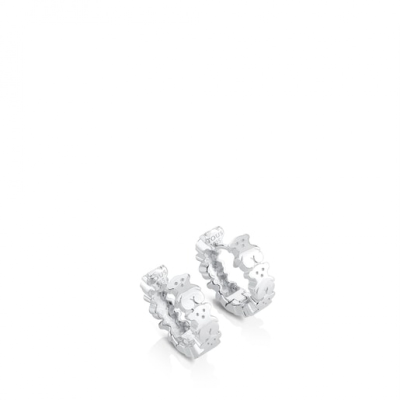 Tous Puppies Hoop Women's Earrings Silver | JUC901382 | Usa