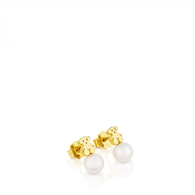 Tous Puppies Pearl Women's Earrings 18k Gold | HJT257046 | Usa