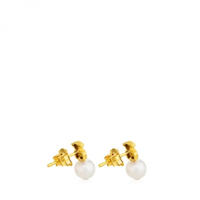 Tous Puppies Pearl Women's Earrings 18k Gold | HJT257046 | Usa