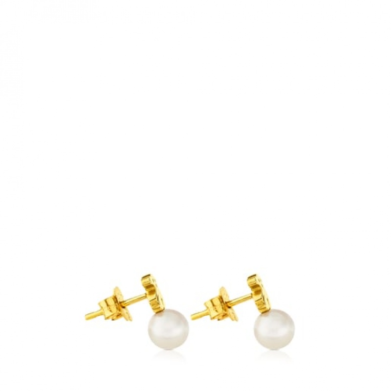 Tous Puppies Pearl Women's Earrings 18k Gold | HJT257046 | Usa