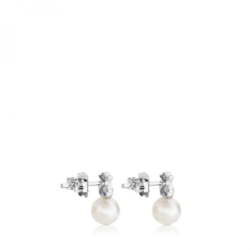 Tous Puppies Pearl Women's Earrings 18k Gold | JHP139540 | Usa