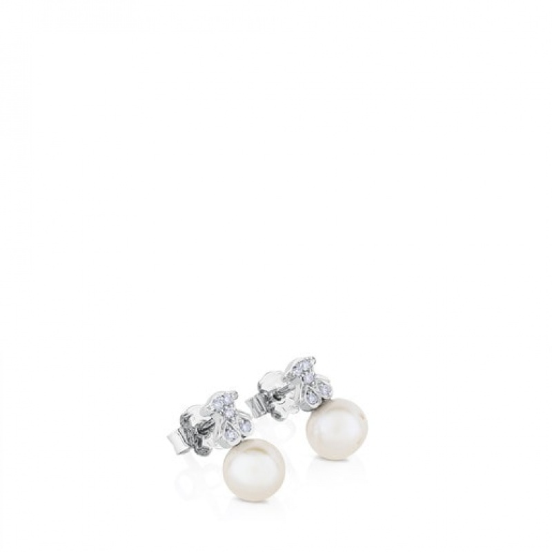 Tous Puppies Pearl Women's Earrings 18k Gold | JHP139540 | Usa