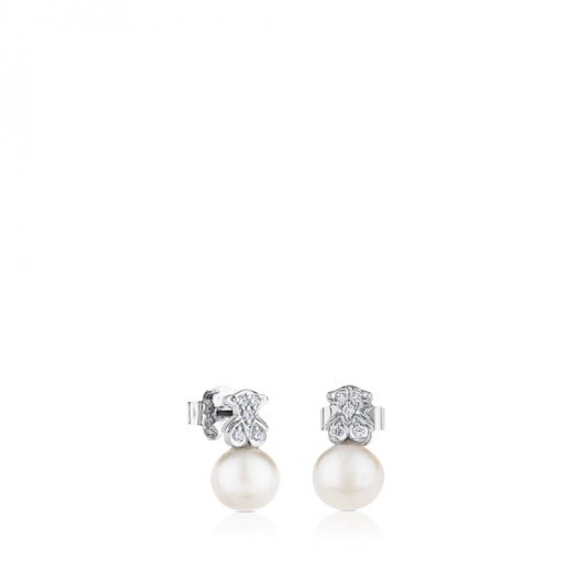 Tous Puppies Pearl Women\'s Earrings 18k Gold | JHP139540 | Usa