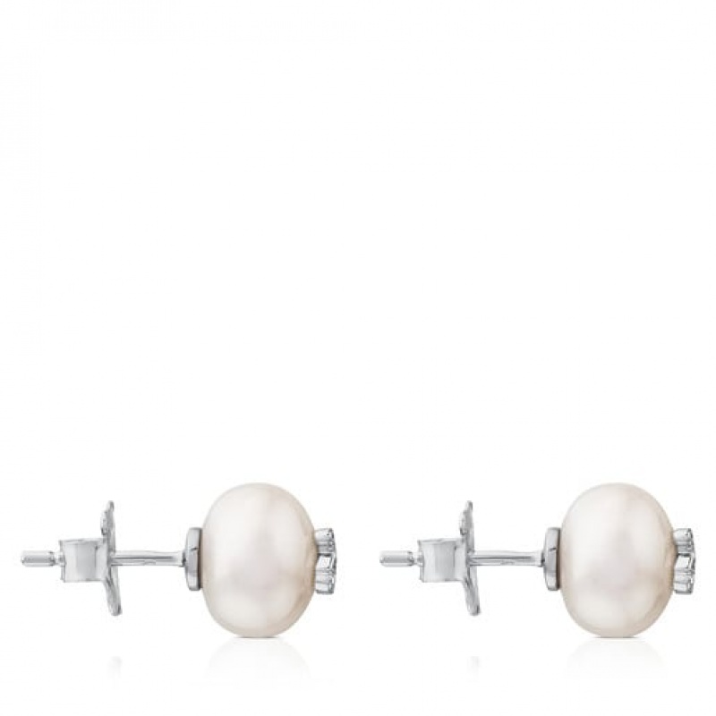 Tous Puppies Pearl Women's Earrings 18k Gold | KQW914280 | Usa