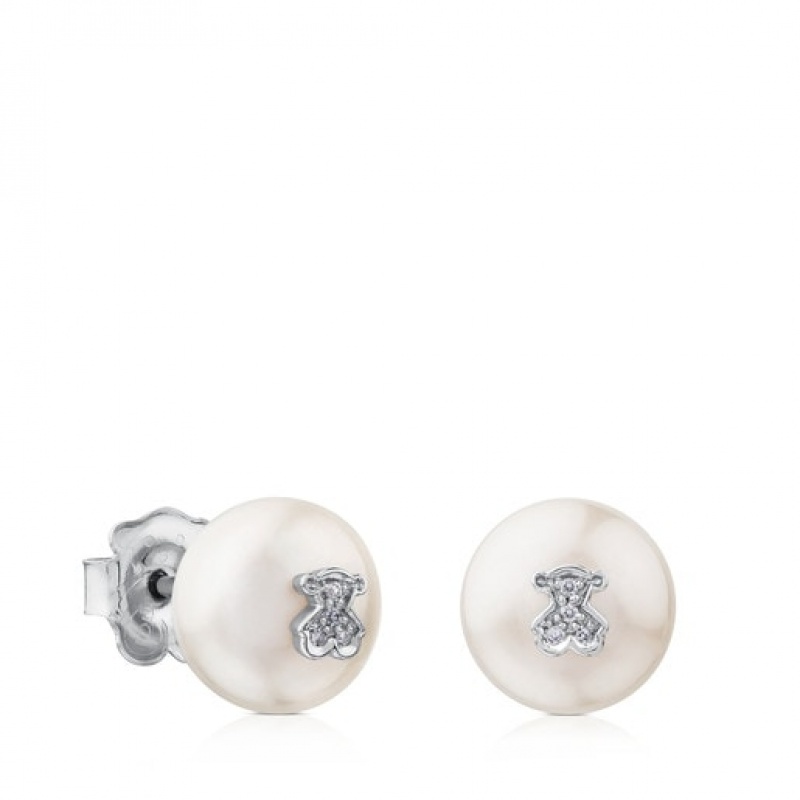 Tous Puppies Pearl Women\'s Earrings 18k Gold | KQW914280 | Usa